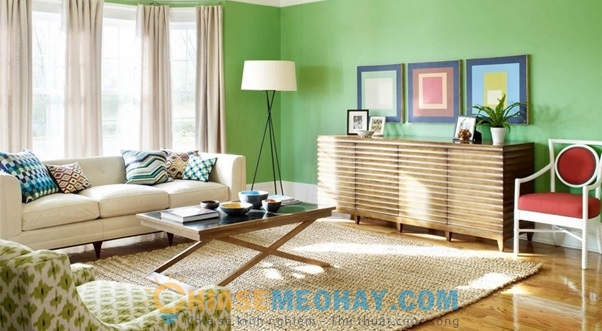 Màu xanh lá trong thiết kế nội thất luôn mang lại sự tươi trẻ, sức sống căng tràn
